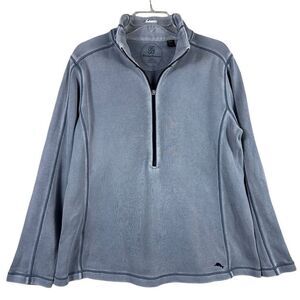 Tommy Bahama 100% Cotton Grey/Blue Half Zipup Sports Sweater Women’s Size M